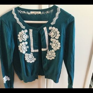 Anthropologie Teal Sweater